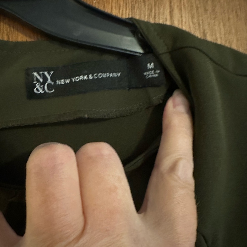 New York & Company Olive Green Jumpsuit - Picture 2 of 3
